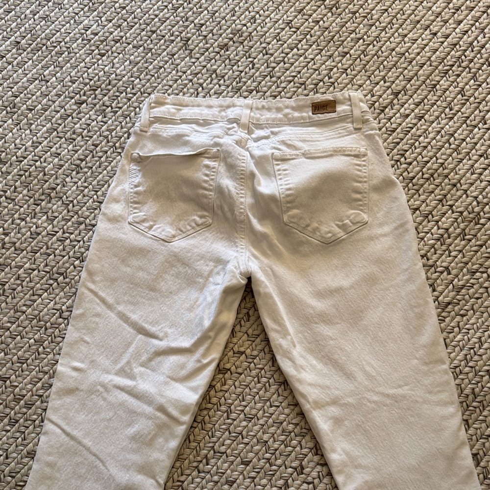PAIGE Denim White Denim Cropped Jeans
